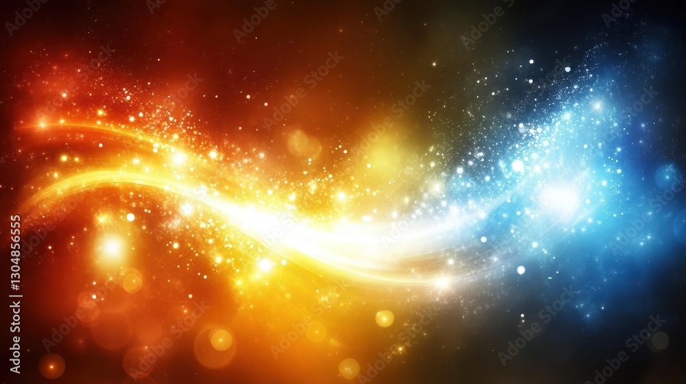 Fototapeta premium Fiery and icy light trails swirl, abstract background