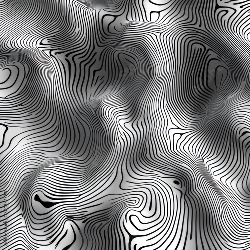 Wallpaper Mural Abstract Black and White Wavy Lines with Curved Patterns for Art Torontodigital.ca