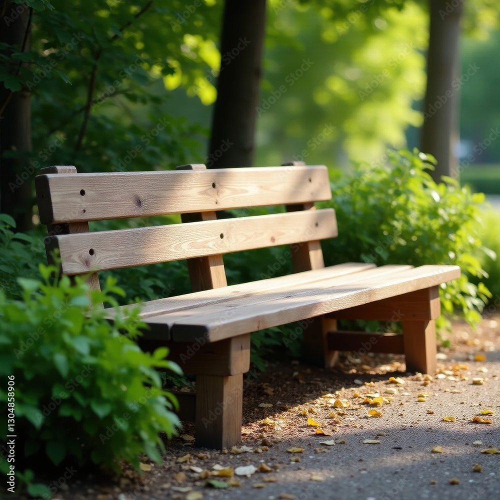 Rustic wooden bench with backrest, simple design, old, seat Rustic wooden bench with backrest, simple design, old, seat