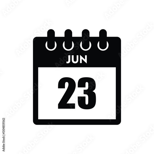 calender icon, 23 june icon with white background