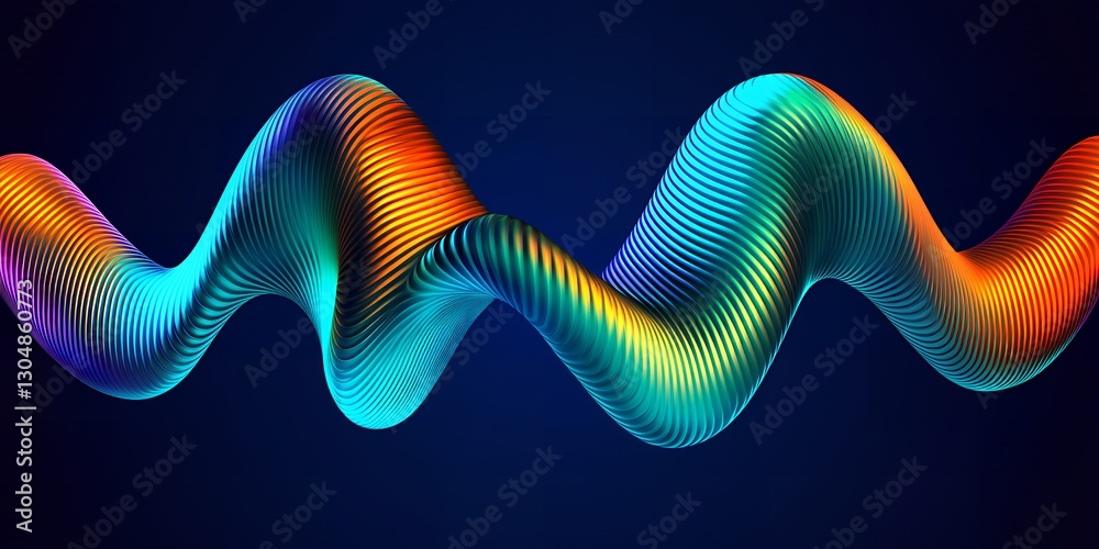 Fototapeta premium Abstract Colorful 3D Waveform Design Element Digital Art Background