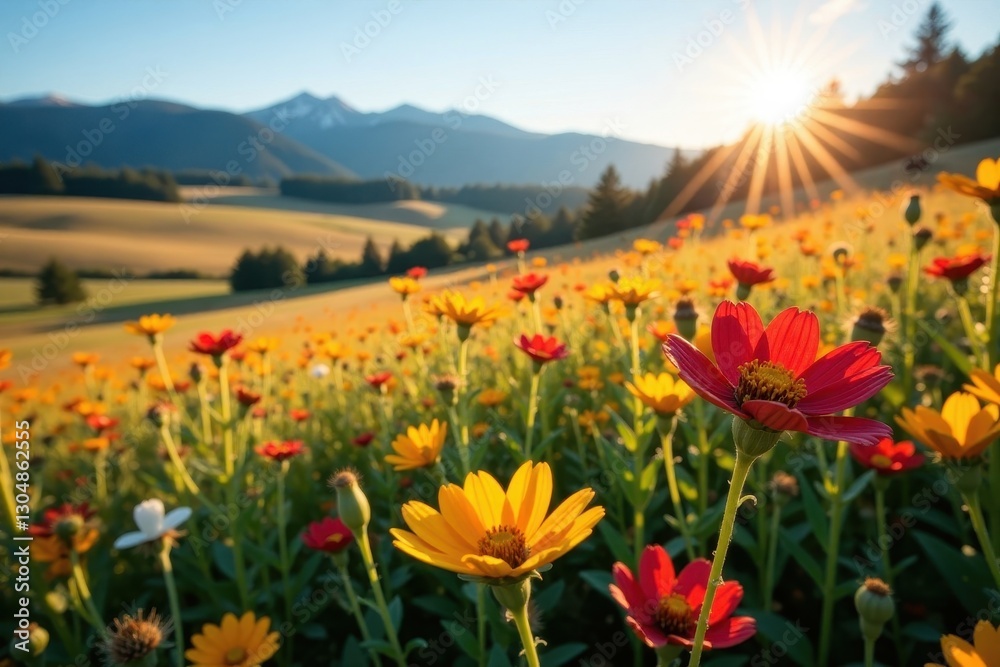 Obraz premium Sun-drenched wildflowers, WA's stunning beauty, environment, white, untamed