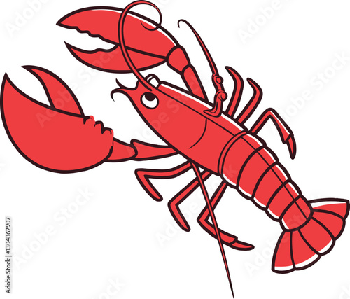 Vibrant Cartoon Lobster Illustration