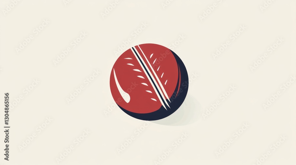Fototapeta premium Cricket ball graphic, isolated