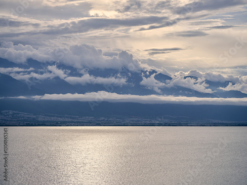 clouds over the lake