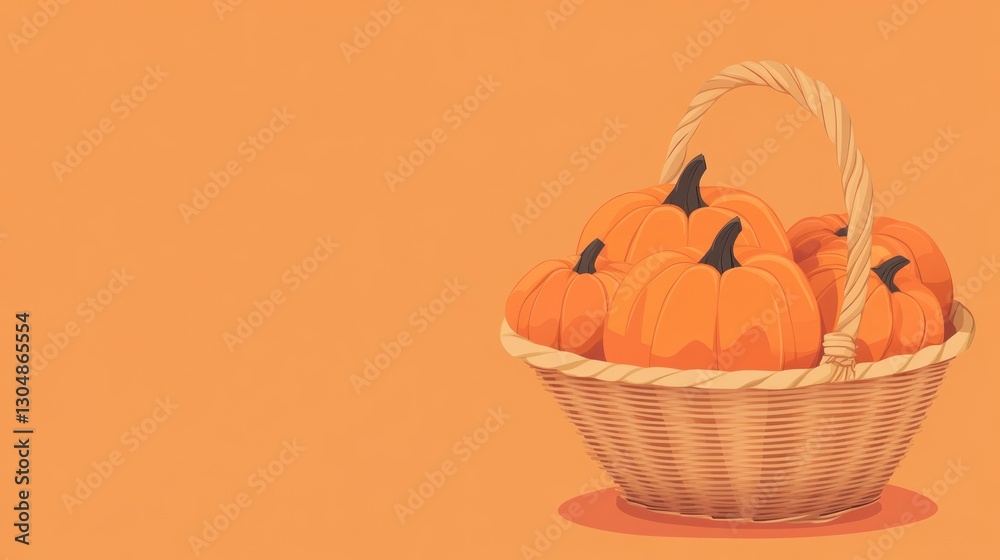 a basket full of pumpkins a charming seasonal illustration perfect for autumn harvest themed designs and festive fall celebrations templates a basket full of pumpkins a charming seasonal illustration perfect for autumn harvest themed designs and festive fall celebrations templates