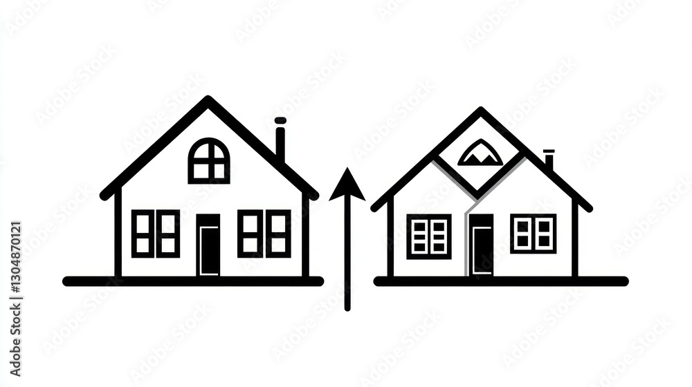 House Growth Illustration - Home Expansion House Growth Illustration - Home Expansion