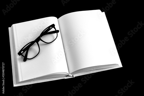 A white paper with space for text on a black background. Notepad
