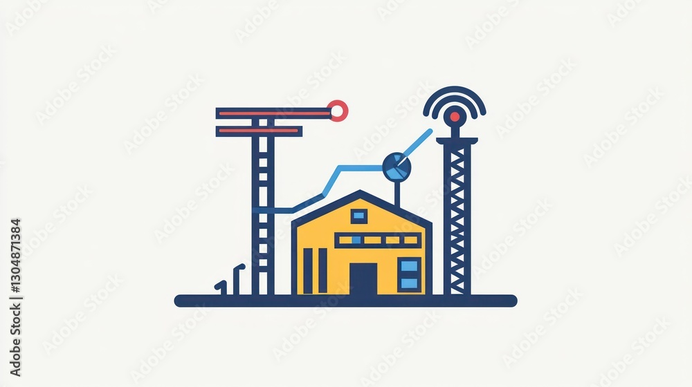 Obraz premium Industrial Wireless Communication Building