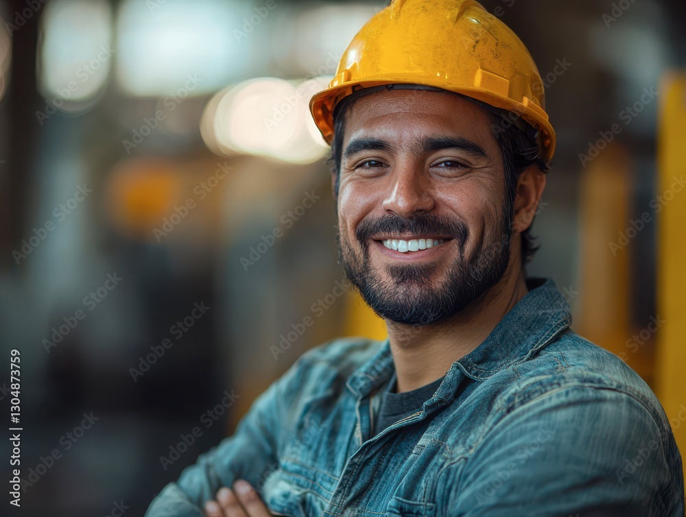 Success in target of project goal Handsome Middle Eastern worker Civil Engineer smiling with construction Success in target of project goal Handsome Middle Eastern worker Civil Engineer smiling with construction