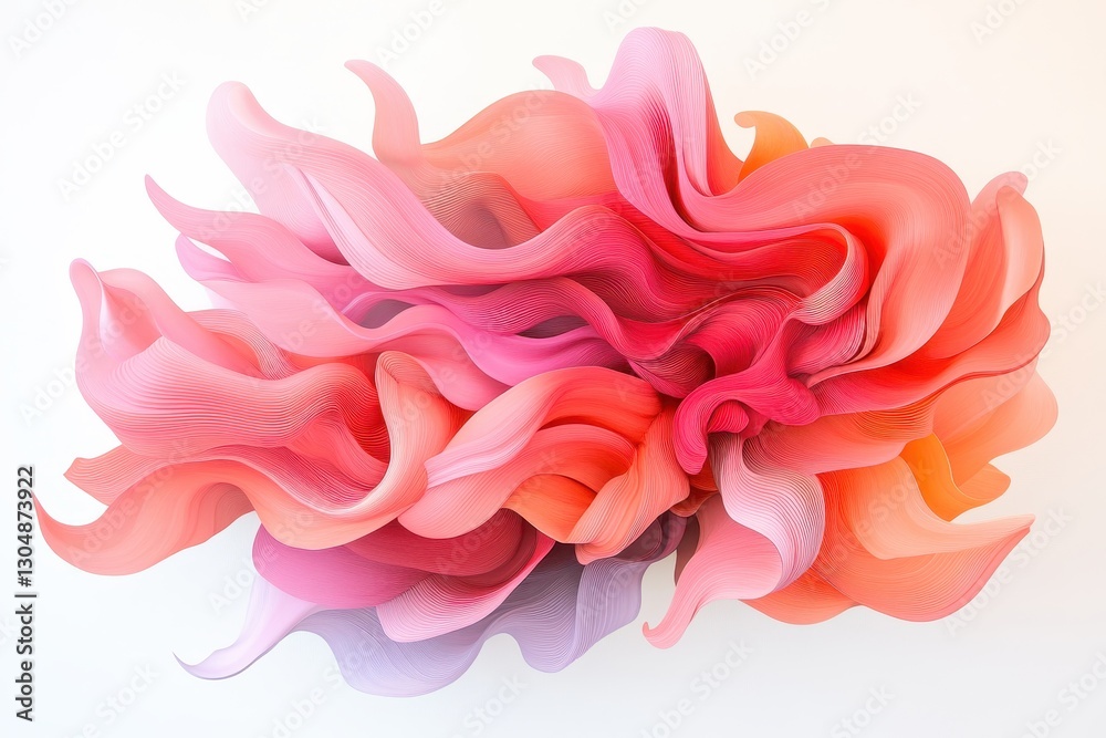 Fototapeta premium Colorful abstract sculpture representing fluidity and movement in a contemporary art setting