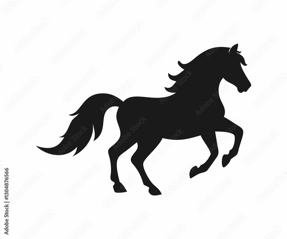 Silhouetted running horse, perfect for equestrian design Silhouetted running horse, perfect for equestrian design