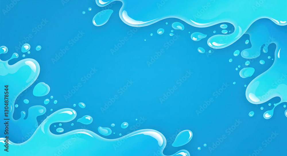 Summer background and banner with water, splash and waves in vector abstract shape Summer background and banner with water, splash and waves in vector abstract shape