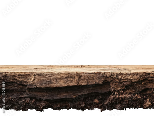 Earth's Cross-Section: A detailed cross-section of the earth's layers and soil