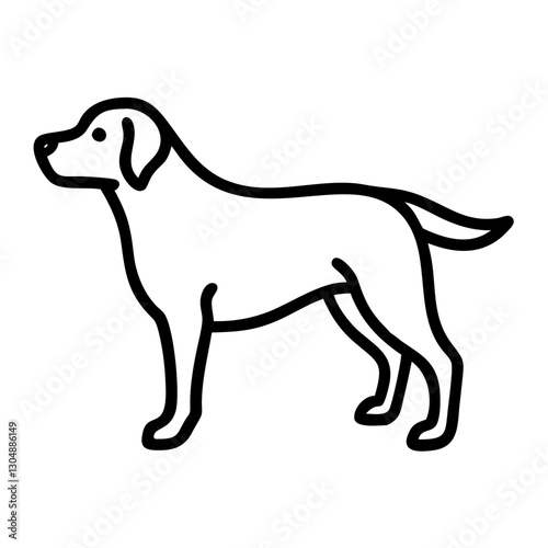 Labrador Retriever dog icon on a transparent background