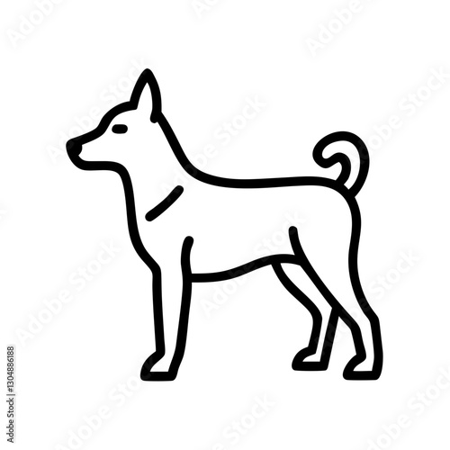 Basenji dog icon on a transparent background