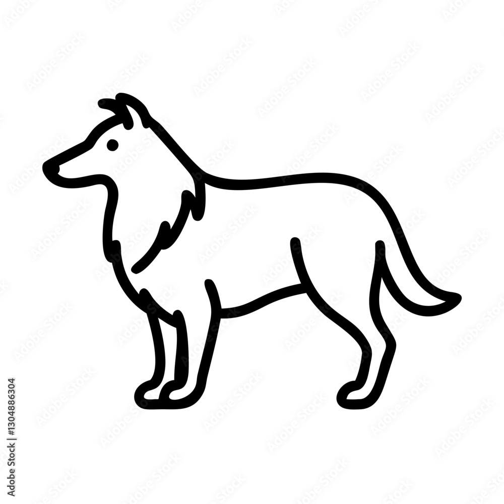 Fototapeta premium Collie dog icon on a transparent background