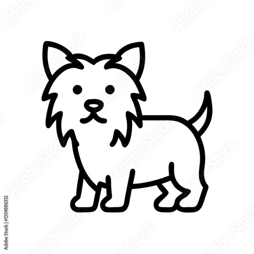 Yorkshire Terrier dog icon on a transparent background