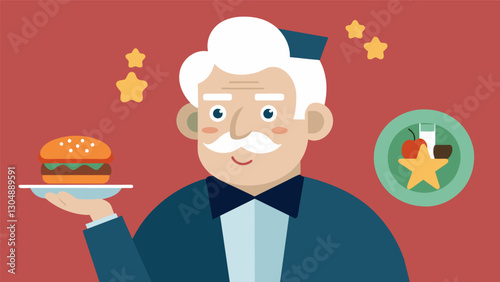 With a keen eye for presentation and taste this senior food critic offers insightful reviews of the latest food trends and upscale restaurants.. Vector illustration