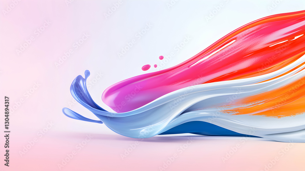 Naklejka premium Abstract Colorful Paint Swirl Background