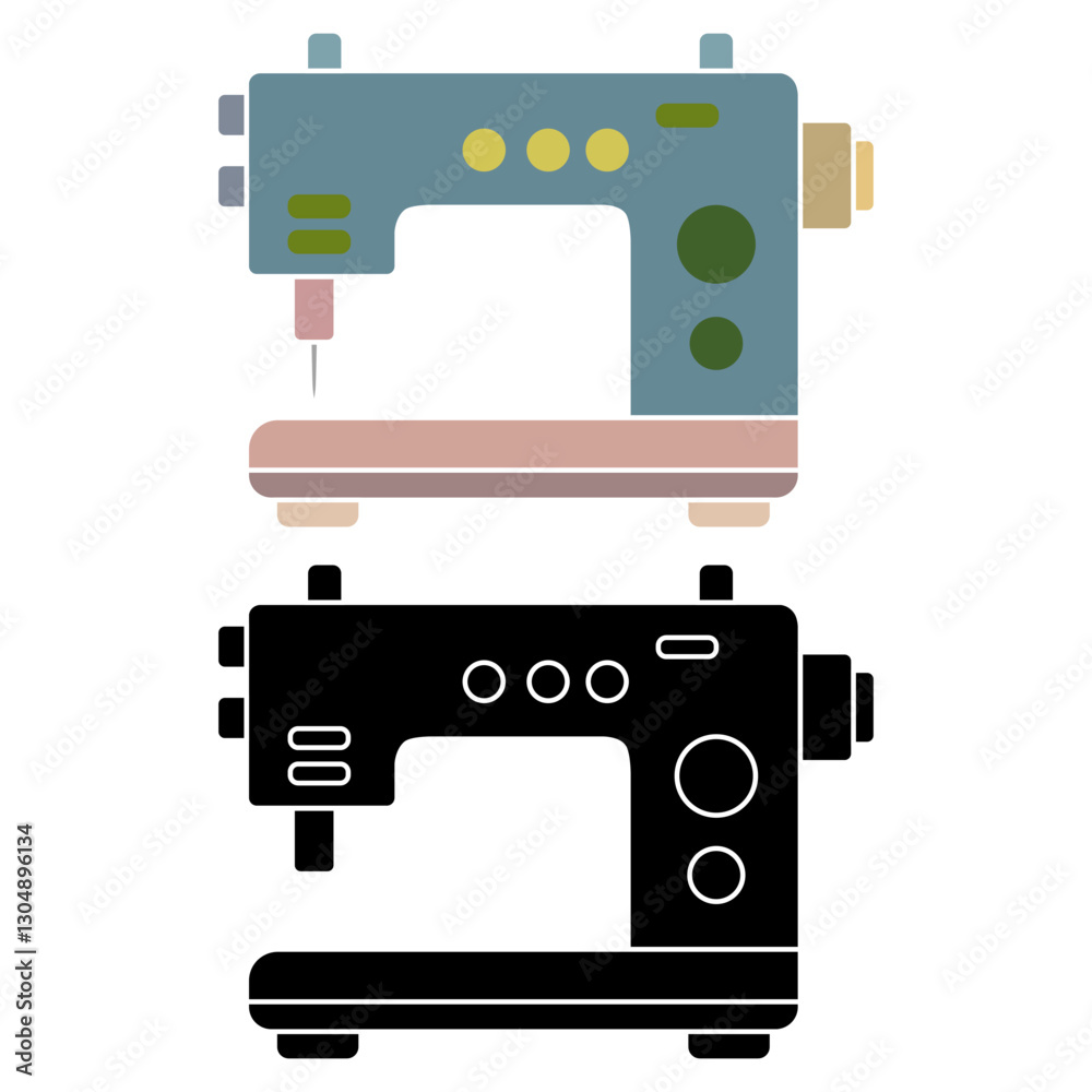 sewing machine icon, simple flat style, illustration, logo sign symbol pictogram template, for ui or ux isolated on white for mobile app, editable sewing machine icon, simple flat style, illustration, logo sign symbol pictogram template, for ui or ux isolated on white for mobile app, editable