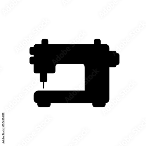 sewing machine icon, simple flat style, illustration, logo sign symbol pictogram template, for ui or ux isolated on white for mobile app, editable