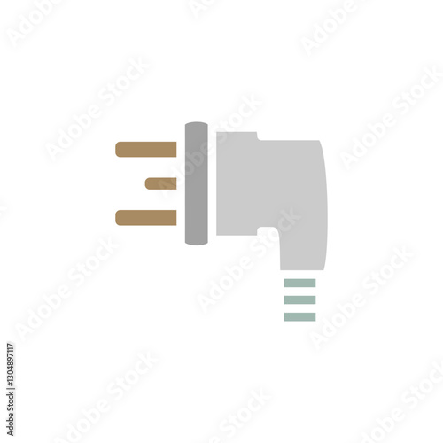 UK Electric Plug icon, simple flat style, illustration, logo sign symbol pictogram template, for ui or ux isolated on white for mobile app, editable