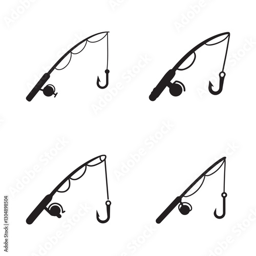Fishing Rod Icons set. Editable vector icon. Perfect for web and app interfaces, presentations, info graphics, etc.
