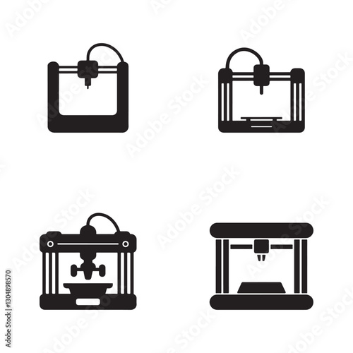 3D Printer Icons set. Editable vector icon. Perfect for web and app interfaces, presentations, info graphics, etc.
