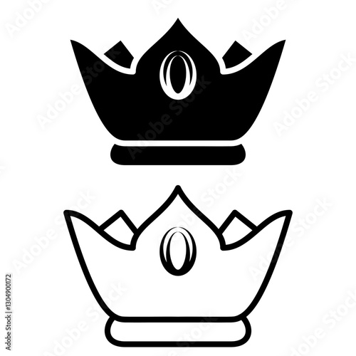 crown icon, simple flat style, illustration, logo sign symbol pictogram template, for ui or ux isolated on white for mobile app, editable