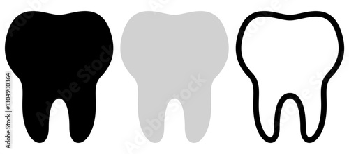 tooth icon, simple flat style, logo template sign symbol vector illustration pictogram, for ui or ux isolated on white for mobile app, editable