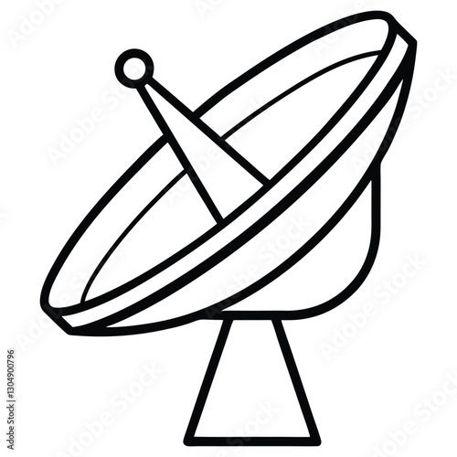 satellite dish line icon vector