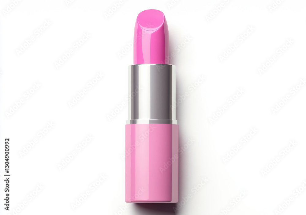 Bright pink lipstick displayed on a white surface showcasing its sleek design and vibrant color perfect for various makeup looks or occasions Bright pink lipstick displayed on a white surface showcasing its sleek design and vibrant color perfect for various makeup looks or occasions
