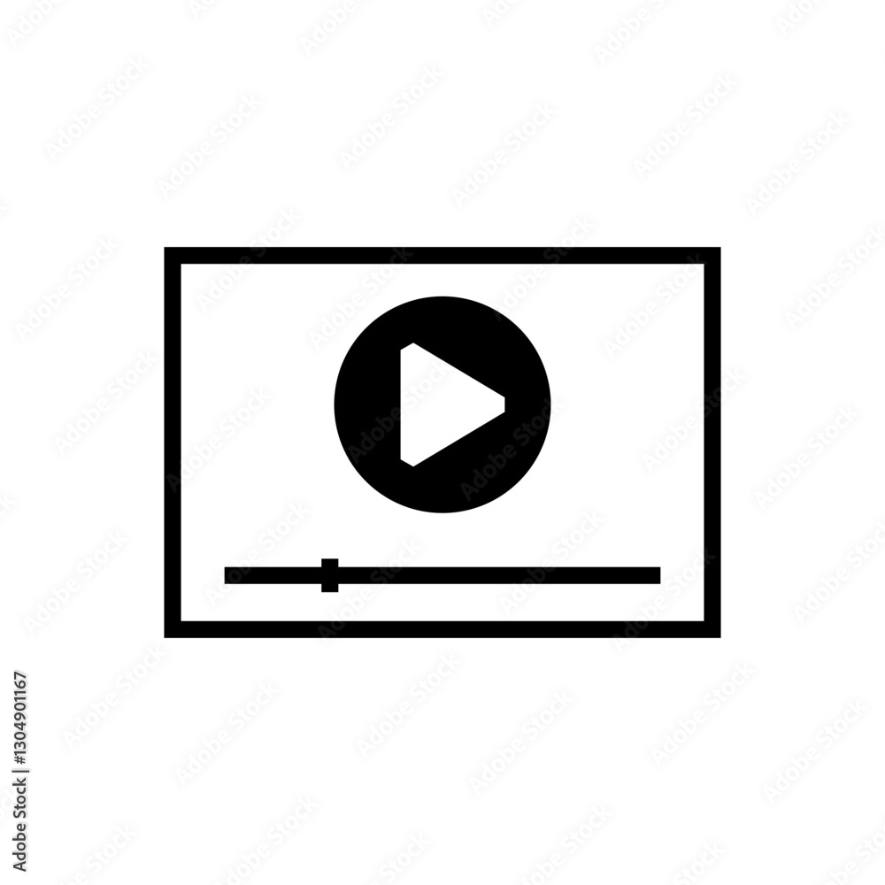 Video player icon, simple flat style, logo template sign symbol vector illustration pictogram, for ui or ux isolated on white for mobile app, editable Video player icon, simple flat style, logo template sign symbol vector illustration pictogram, for ui or ux isolated on white for mobile app, editable