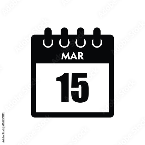 calender icon, 15 march icon with white background