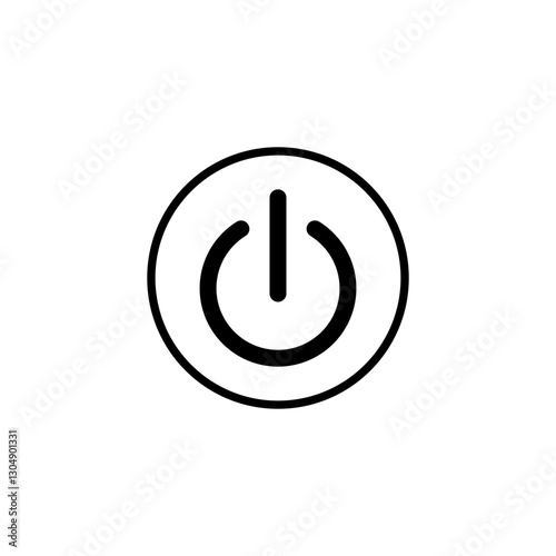 power button icon, simple flat style, logo template sign symbol vector illustration pictogram, for ui or ux isolated on white for mobile app, editable