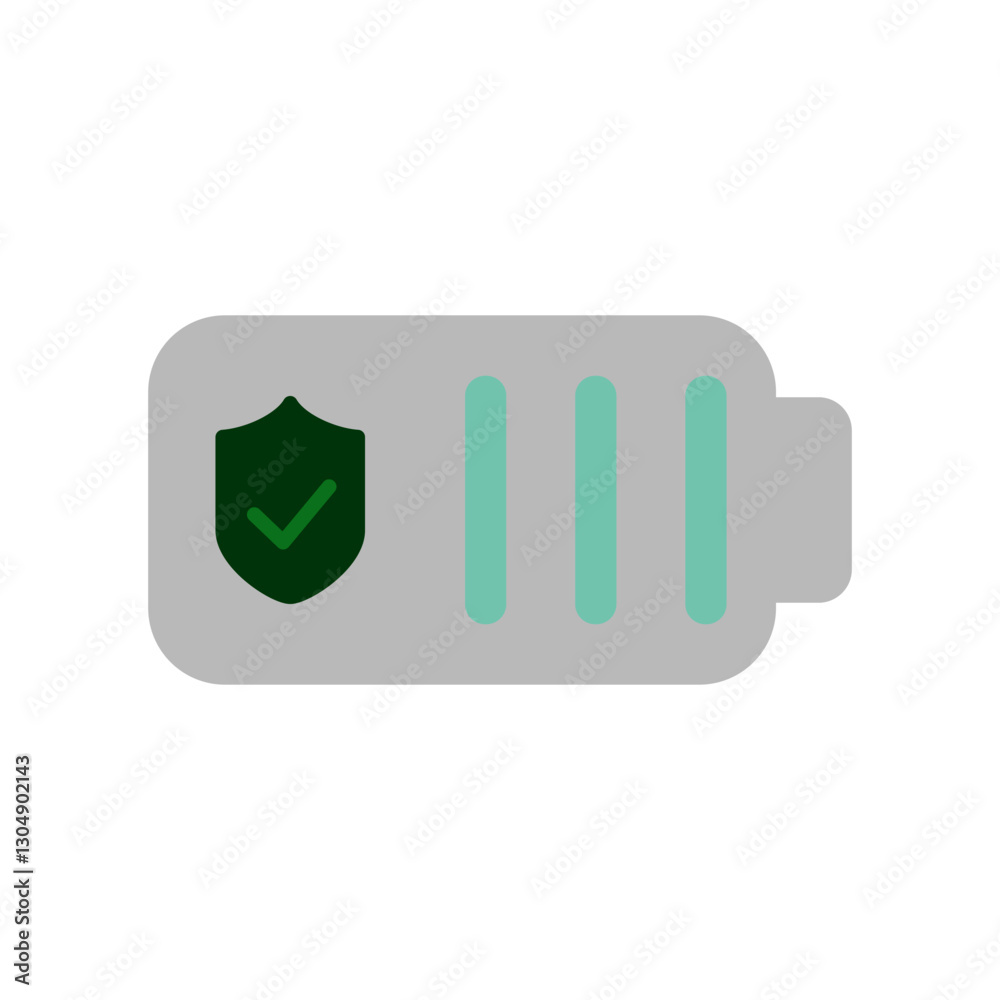 battery icon with protection shield, simple flat style, illustration, logo sign symbol pictogram template, for ui or ux isolated on white for mobile app, editable battery icon with protection shield, simple flat style, illustration, logo sign symbol pictogram template, for ui or ux isolated on white for mobile app, editable
