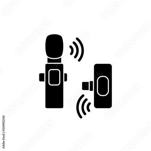 wireless mic icon, simple flat style, logo template sign symbol vector illustration pictogram, for ui or ux isolated on white for mobile app, editable