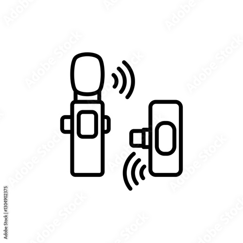 wireless mic icon, simple flat style, logo template sign symbol vector illustration pictogram, for ui or ux isolated on white for mobile app, editable