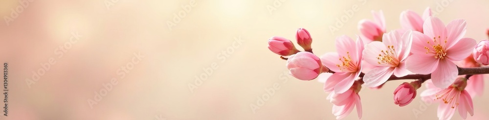 Beautiful spring blossoms against neutral beige, beige, beautiful Beautiful spring blossoms against neutral beige, beige, beautiful