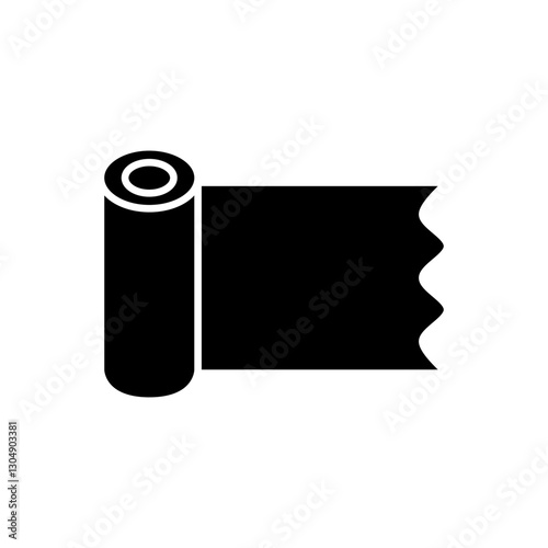 plastic warp icon, plastic roll, wrapping, simple flat style, illustration, logo sign symbol pictogram template, for ui or ux isolated on white for mobile app, editable