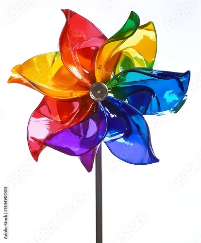 Colorful pinwheels on a white background