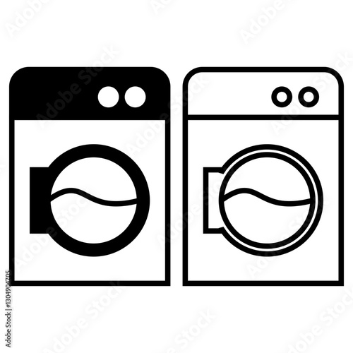 washing machine icon, simple flat style, illustration, logo sign symbol pictogram template, for ui or ux isolated on white for mobile app, editable