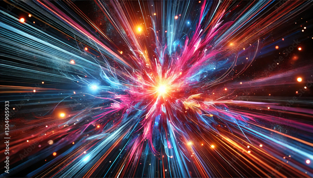 宇宙の爆発 – 光とエネルギーのダイナミックな拡散