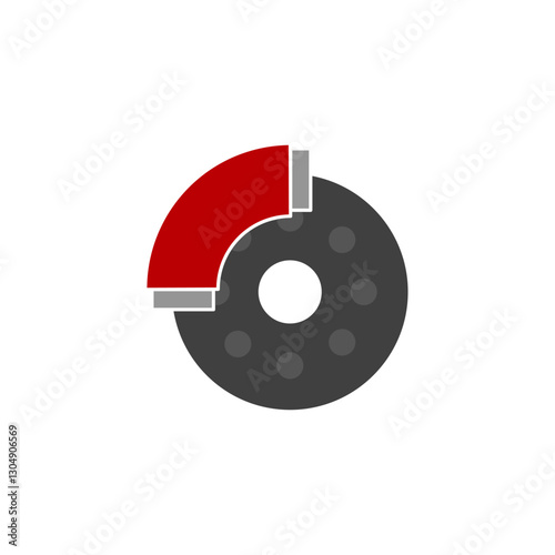 car braking disc icon, simple flat style, illustration, logo sign symbol pictogram template, for ui or ux isolated on white for mobile app, editable