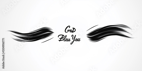 Wallpaper Mural A minimalist black and white typography design featuring the words "GOD BLESS YOU" Torontodigital.ca