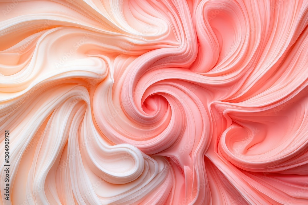 Obraz premium Swirling patterns of pink and white texture create an abstract design in soft hues for visual appeal