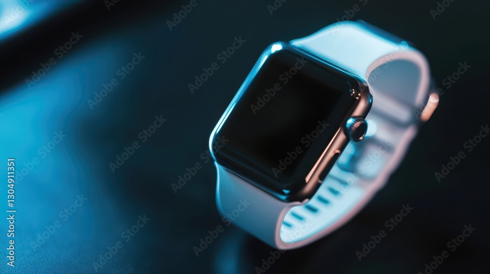 Smartwatch displaying authentication request, concept of wearable security technology Smartwatch displaying authentication request, concept of wearable security technology