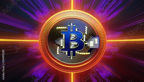 bitcoin symbol abstract background 3 d rendering