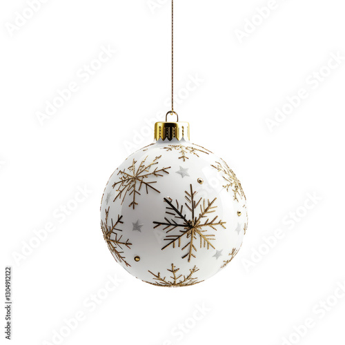 white christmas ball on white background